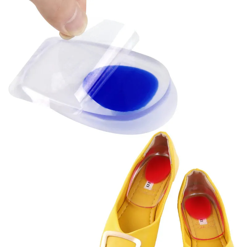 Plantillas ortopédicas de Gel de silicona para zapatos, almohadillas para zapatos que aumentan la altura de los pies, suela de zapato absorbente de golpes, 1 par
