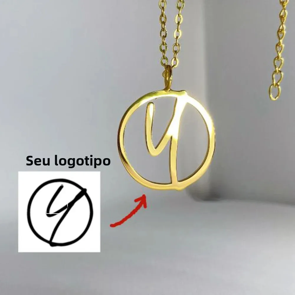 Colar personalizado, colar com logotipo, qualquer logotipo/forma/icon/colar estampado, colar com logotipo personalizado, design de logotipo da empresa