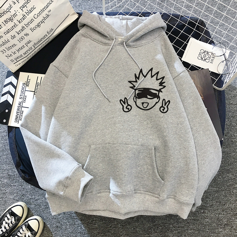 후드 티 일본 애니메이션 만화 Jujutsu Kaisen 후드 티 만화 streetwear Gojo Satoru Yuji Itadori 스웨트 남성 유니섹스