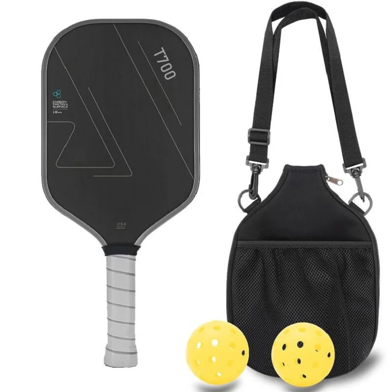 Pickleball Paddle T700 คาร์บอนไฟเบอร์ Frosted พื้นผิว 16 มม.Enhanced Sweet Spot & Control & Power Anti-SLIP Grip USAPA Compliant