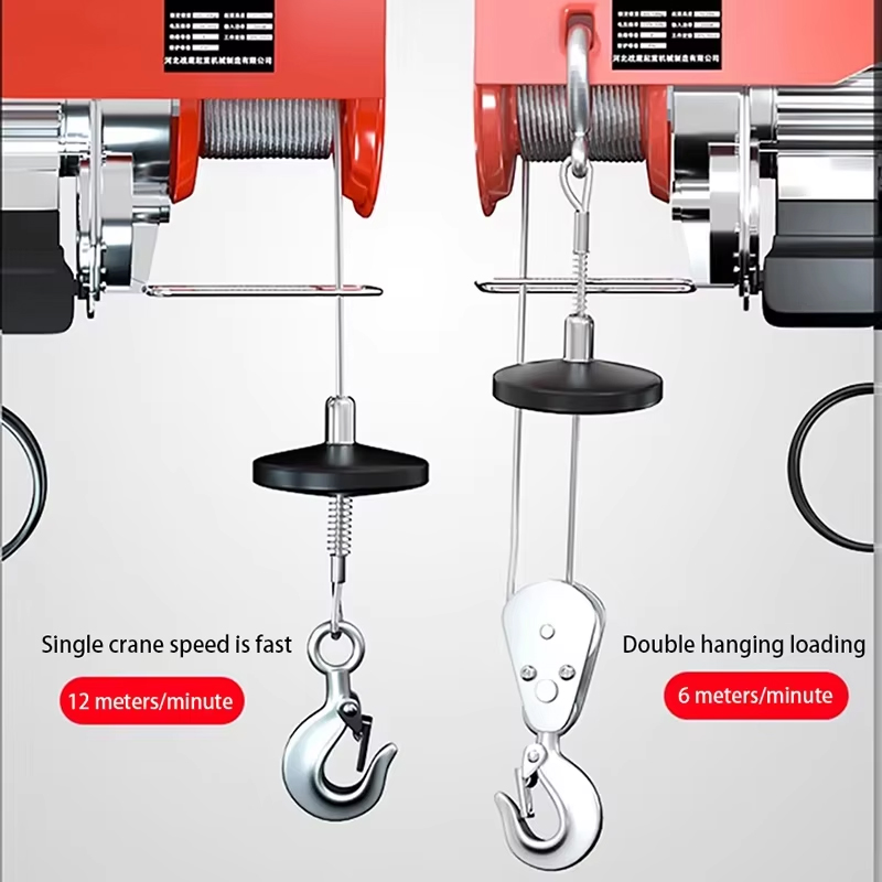 Guindaste elétrico guindaste guincho elétrico aço elevador elétrico 220v doméstico pequeno guindaste de elevação 100-400kg