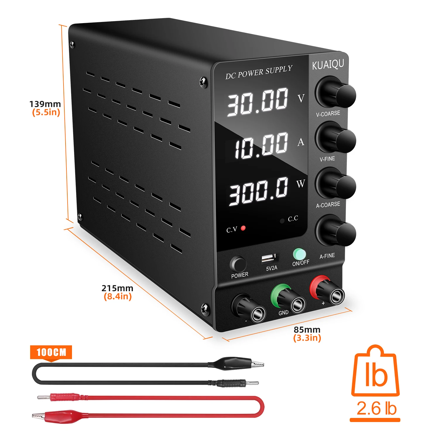 KUAIQU 30V 10A DC fuente de alimentación pantalla de dígitos ajustable Mini fuentes de alimentación de laboratorio regulador de voltaje 60V 5A 32V 6A SPS-C3010