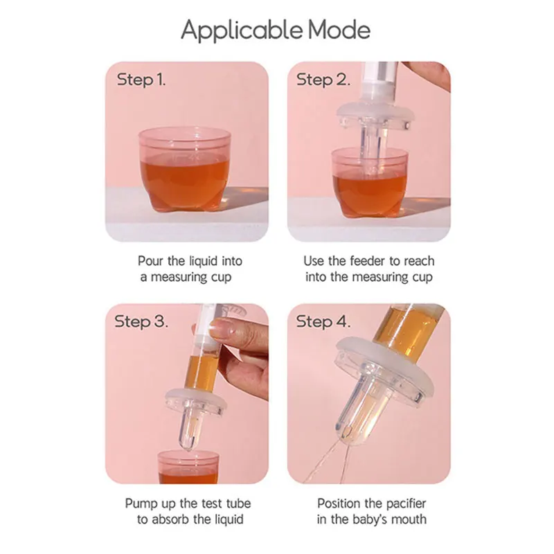 เด็กยา Feeder เข็ม Feeder เด็กปลอดสาร BPA เกรดอาหารบีบ Dropper Dispenser Anti-Choke ยา Dropper Pacifier