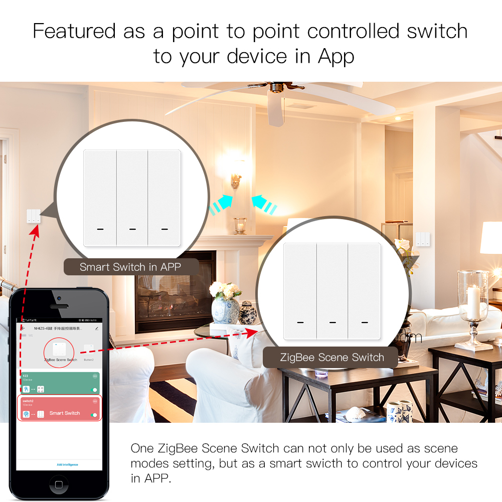 Tuya Zigbee-ワイヤレスボタンスイッチ,9シーン,バッテリー駆動送信機,スマートライフアプリ,1/2/3入力