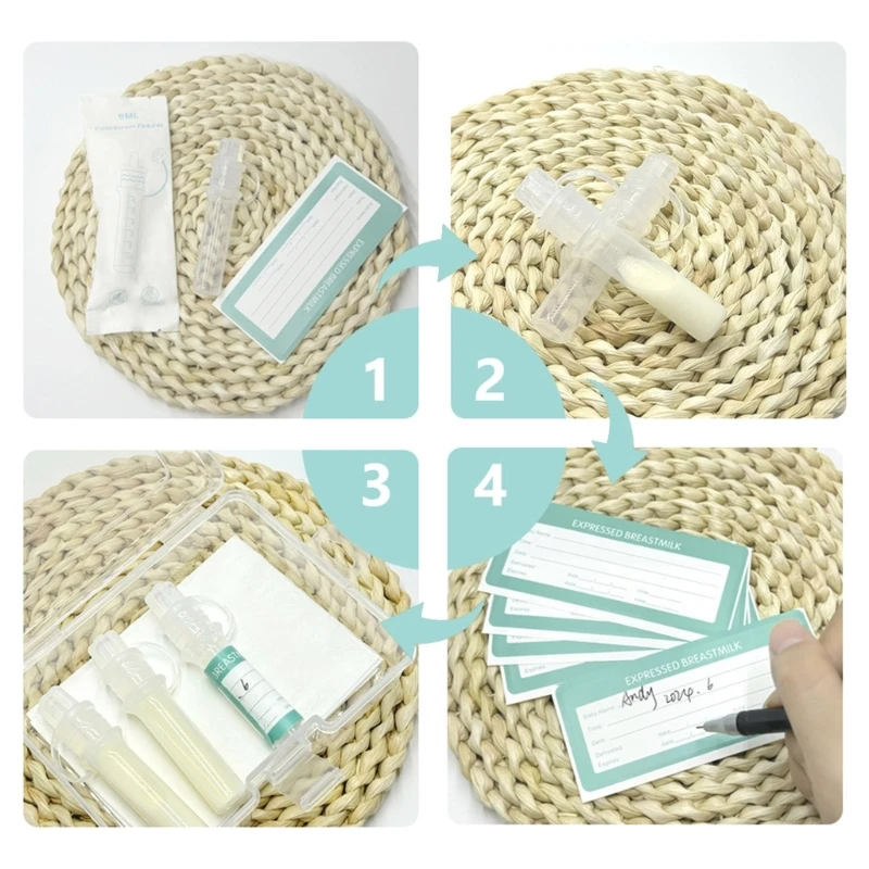 6PCS Colostrum Collector การให้นมบุตรหลอดเก็บน้ำนมหลังคลอด Feeder