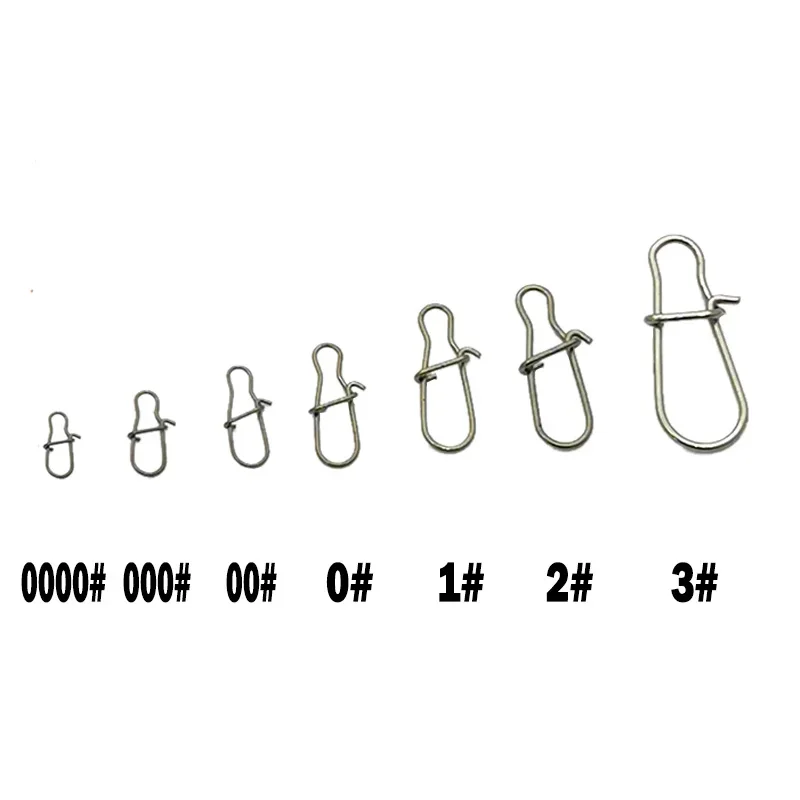 OUTKIT 50 Con Thép Không Gỉ Pin Xoay Phụ Kiện Câu Cá Đầu Nối Dụ Kẹp Cán Xoay Biển Câu Cá