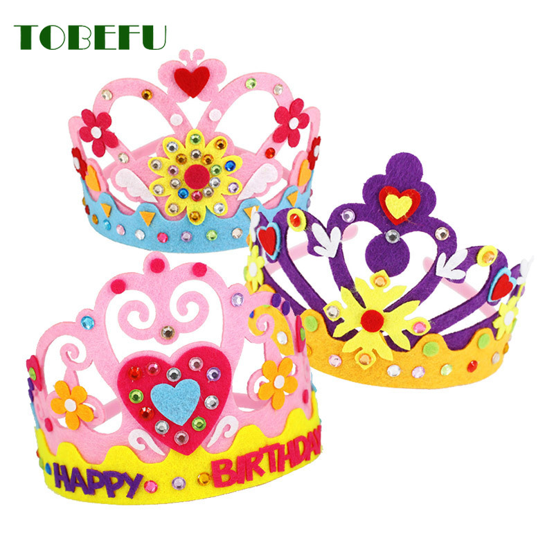 DIY หัตถกรรมของเล่นมงกุฎสร้างสรรค์กระดาษดอกไม้ดาวรูปแบบของเล่นสําหรับเด็กเด็กอนุบาล Art Party ตกแต่ง