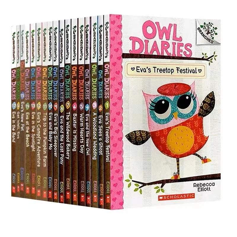 Inglês para Crianças, Diários de Coruja, Educação Infantil, Aprendizagem Infantil, Escrita de Diário, Idade das Meninas, 6 a 12 Anos, 17 Livros por Conjunto