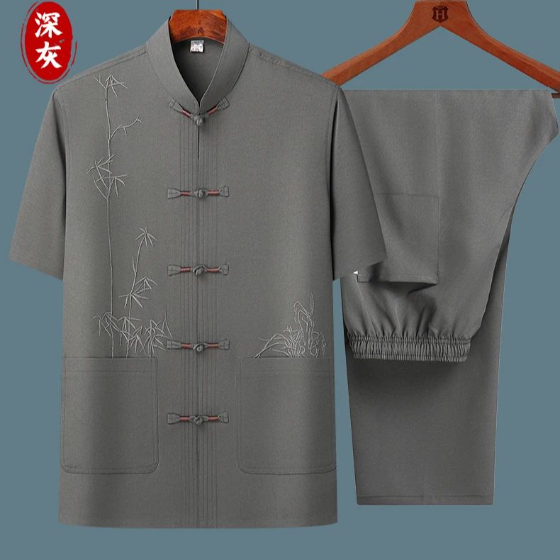 ชุดเสื้อเชิ้ตแขนสั้นสำหรับผู้ชาย, เสื้อเชิ้ตใหม่สไตล์แฟชั่นแขนสั้นสำหรับผู้ชายเสื้อสองชิ้นสำหรับฤดูร้อน2024