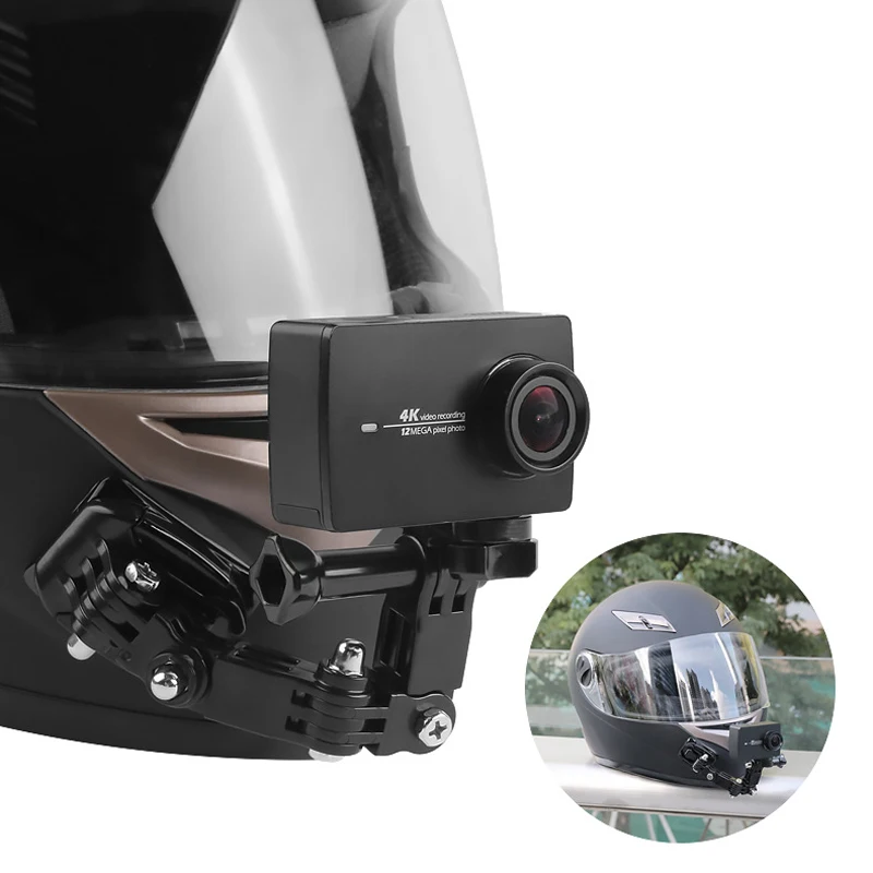Adjustable Helmet Chin Mount Curved Side Adhesive Mount for GoPro Hero 13 12 1110 9 8 DJI OSMO SJCAM Action Camera Accessories