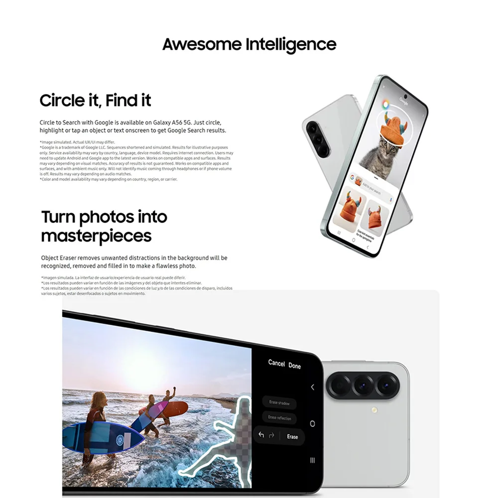 Smartphone Samsung Galaxy A56 5G Octa-Core 6,7 pollici 120 Hz 50 MP Fotocamera IP67