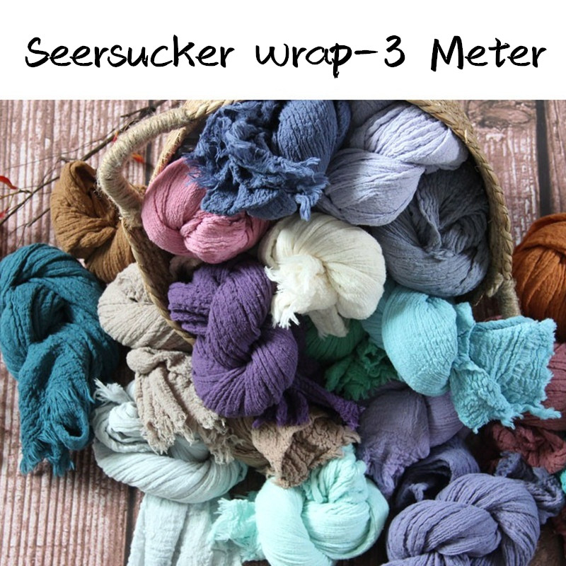 3-meter seersucker wrap voor pasgeboren fotografie rekwisieten, stretch baby wrap voor fotoshoot