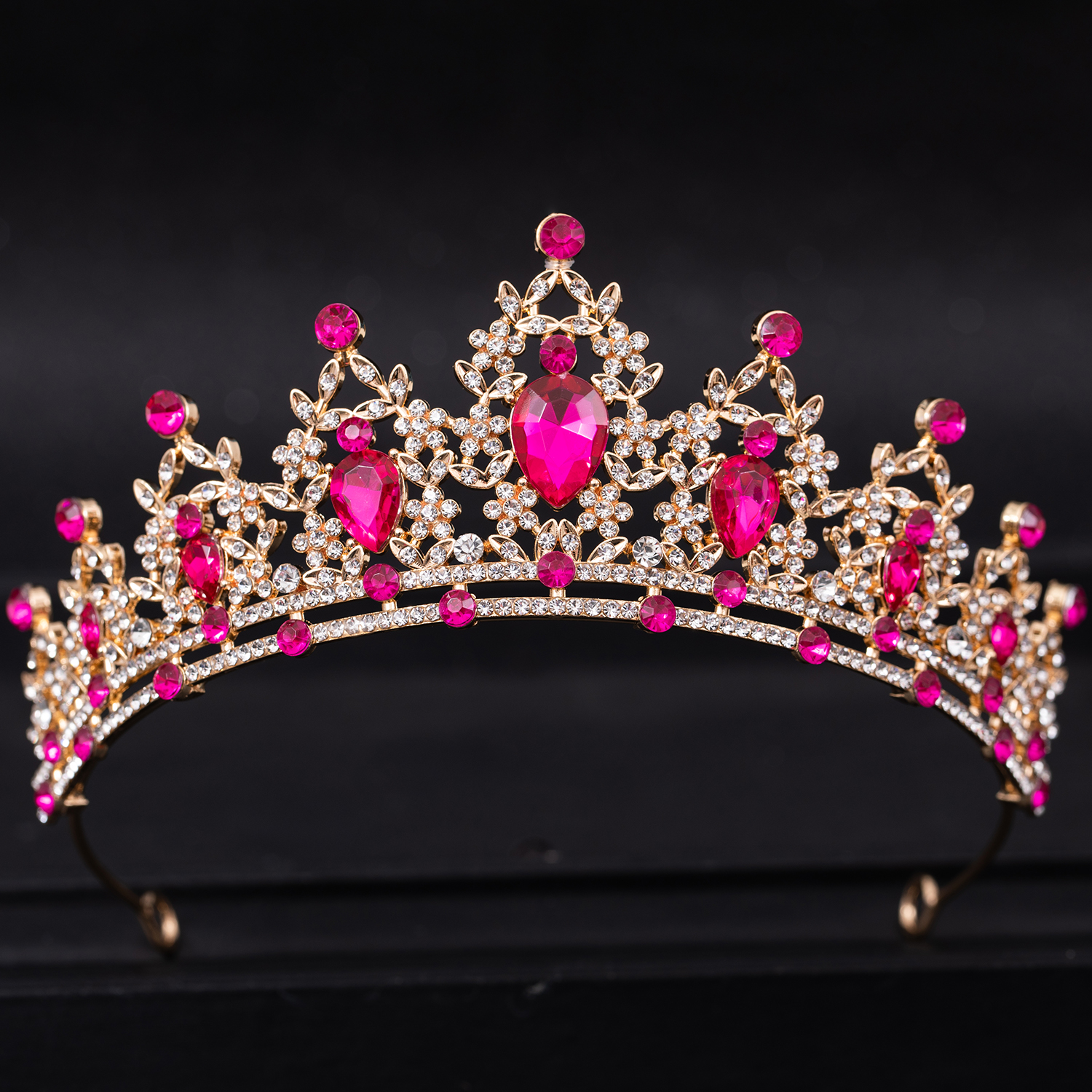 Bruiloft Haar Tiara Kristal Bruids Tiara Kroon Zilver Kleur Diadeem Sluier Tiara Bruiloft Haaraccessoires Hoofddeksels Hoofd Sieraden