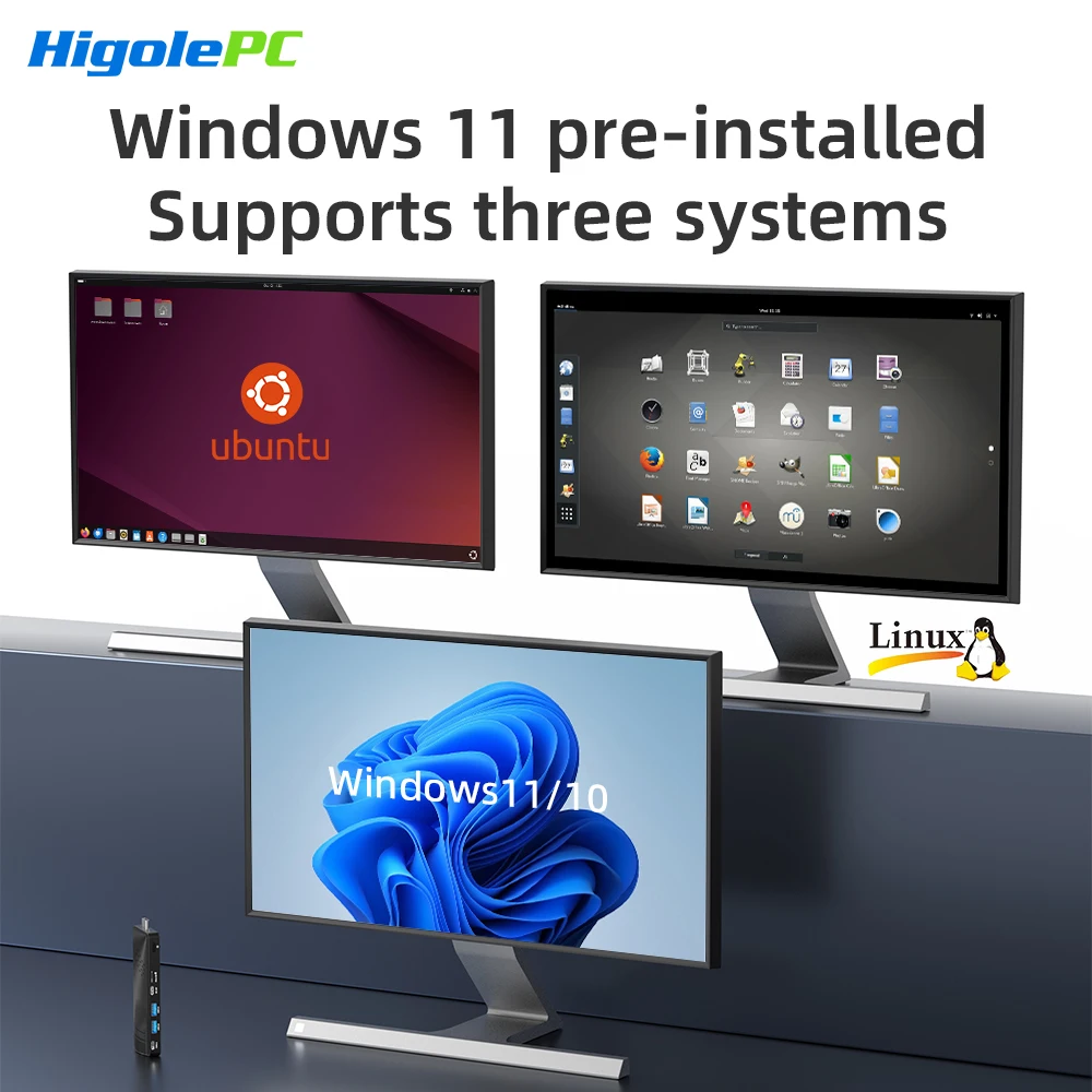 Higole PC Stick Fanless Mini PC Intel J4105 Windows 11 WiFi5 4/8GB 64/128/256GB Laptop Desktop PC 4K TV Stick PC Mini Computers