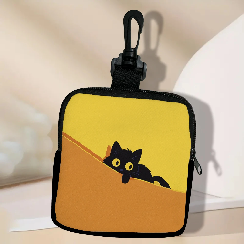 Cartoon Cat Pattern Printed Large Capacity Coin Wallet, Digital Printed Coin Purse Storage Bag Multi-Functional Wallet for Women