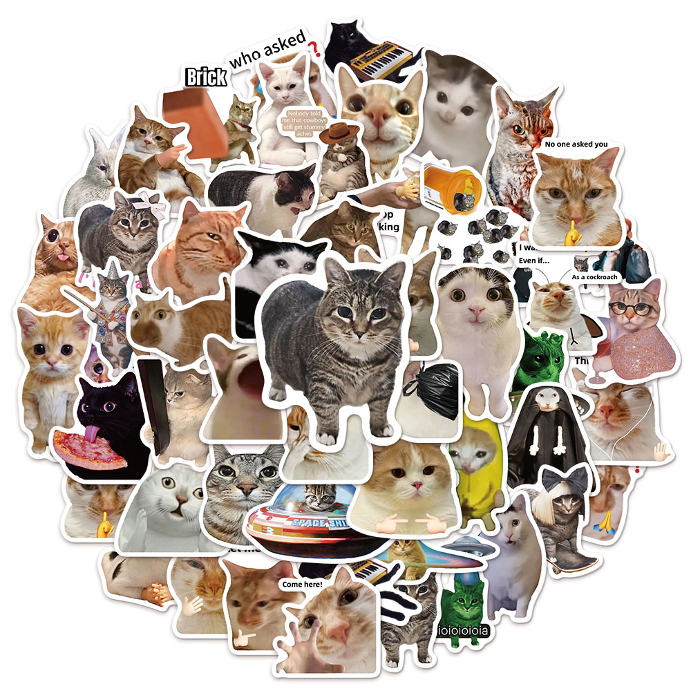 50/100PCS Creative Network Populaire Cat Meme Collection Hand Account DIY Graffiti Stickers Water Cup Skateboard Stickers Speelgoed