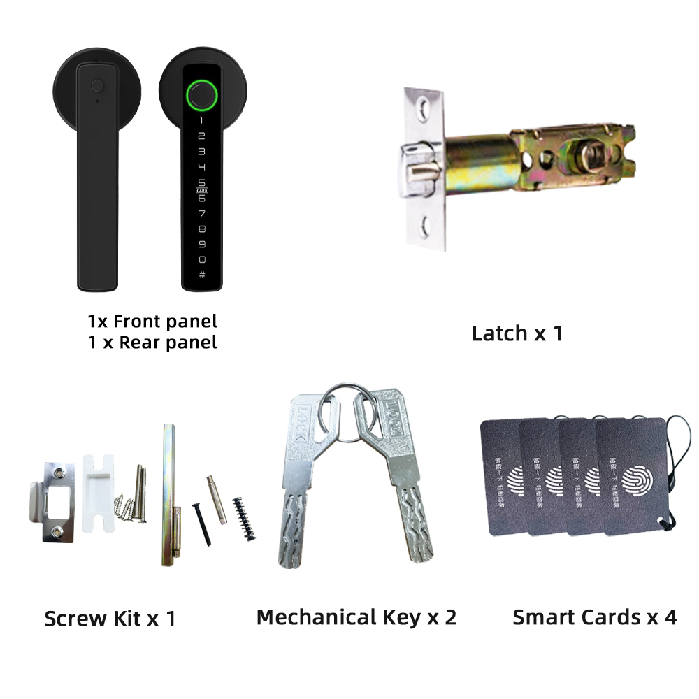 RAYKUBE-Fechadura de porta de impressão digital, Fechadura Eletrônica Digital com Senha, Cartão IC, Smartlife, Desbloqueio Tuya APP, M5 Tuya BLE