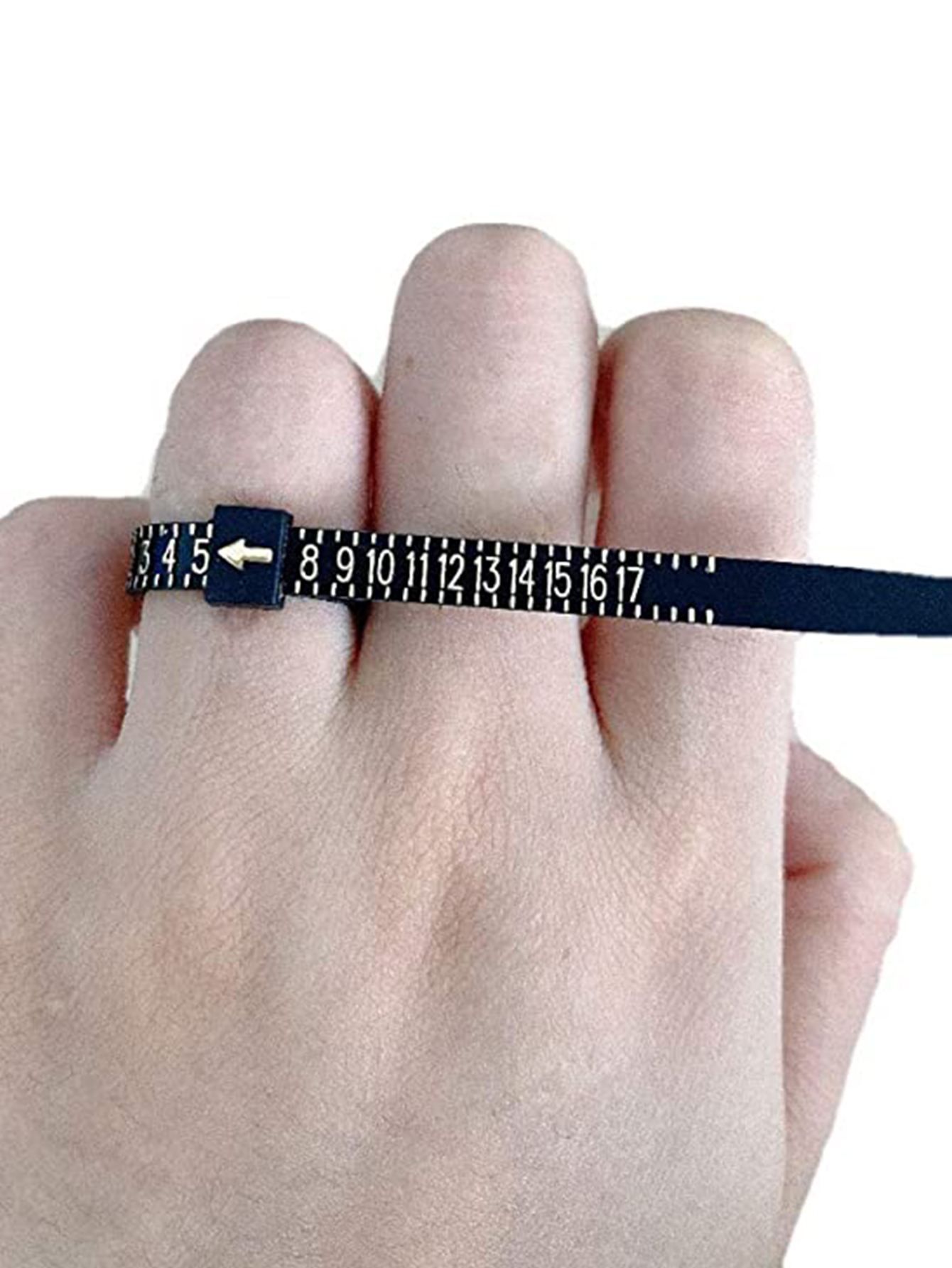 พลาสติกสีดําแหวน Sizer วัดขนาด 1-17 Finger Gauge ของแท้เครื่องทดสอบงานแต่งงานแหวนแว่นขยายอัญมณีเครื่องมือวัด