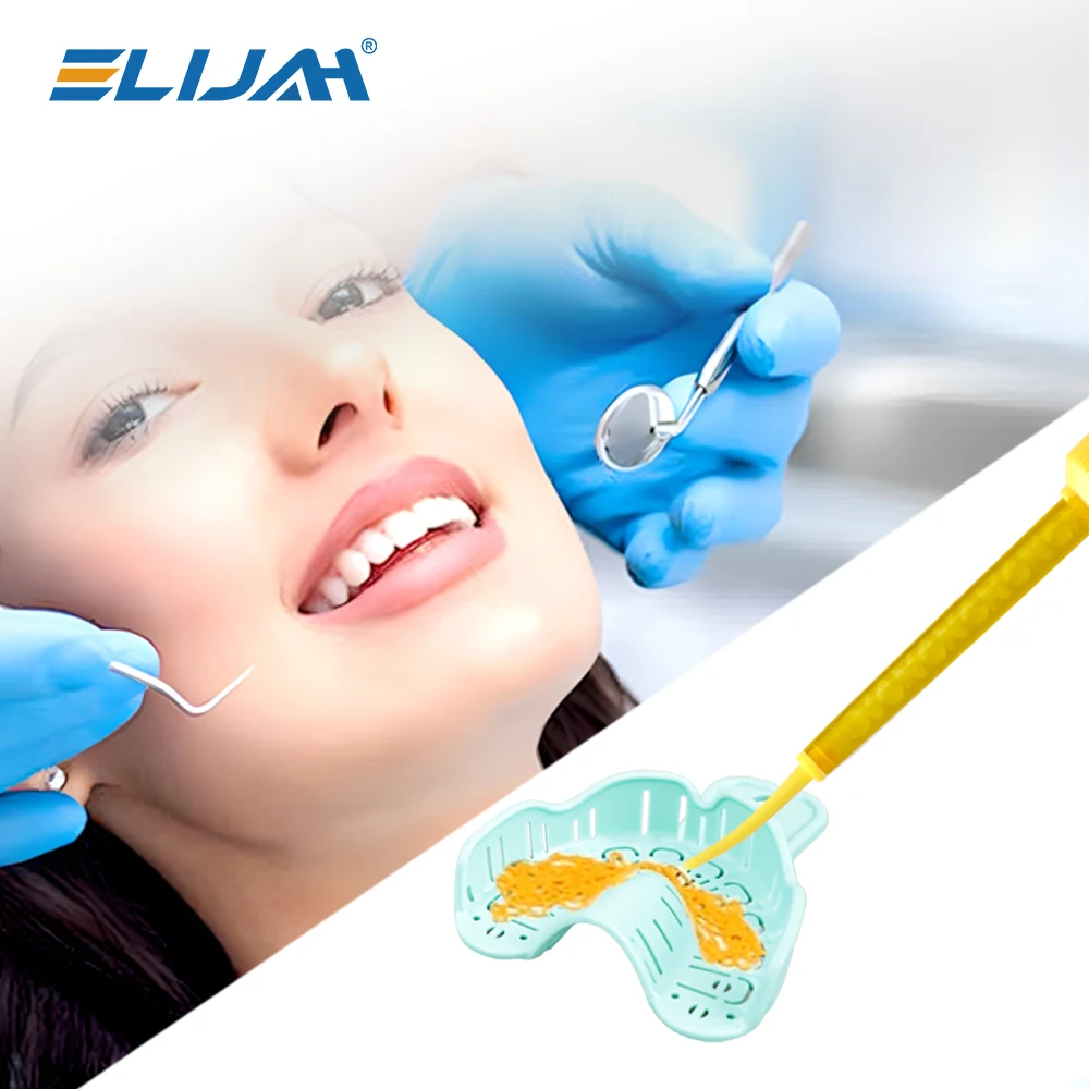 ELIJAH 50 PC ทันตกรรมยางซิลิโคนลําเลียงหัวผสมทิ้ง Impression วัสดุผสมหลอดทันตกรรมวัสดุ
