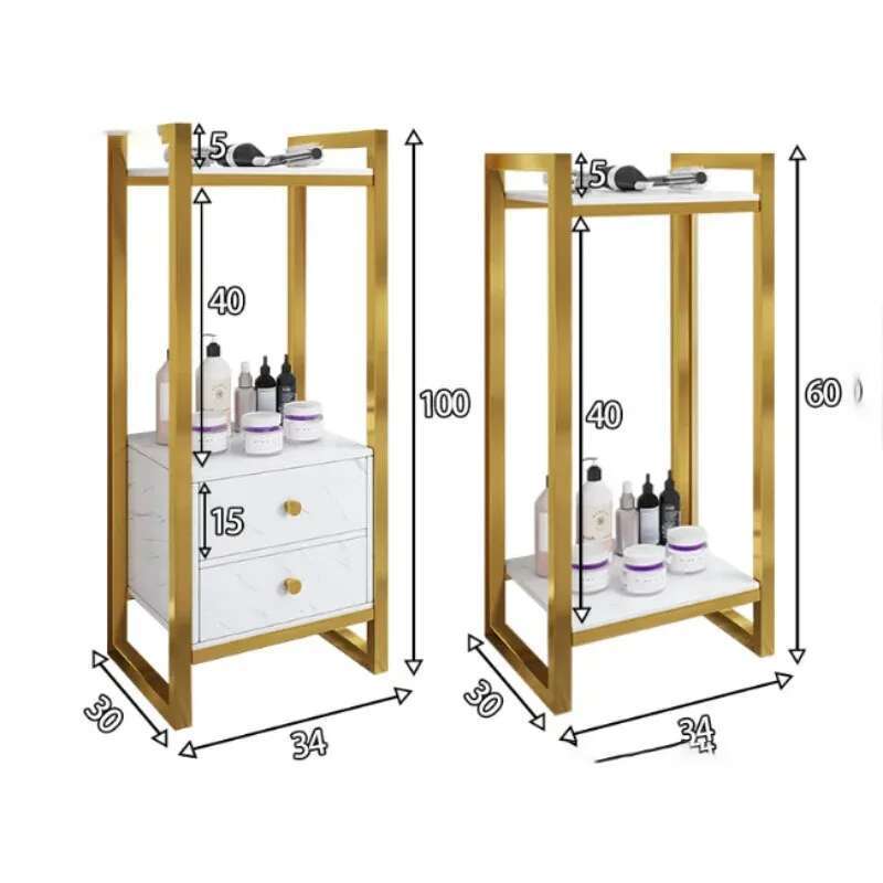 light Luxury Salons Trolleys Beauty Salon Hair Salon Tool Trolley Creative Salon Furniture Multi-layer Storage Rack with Wheels