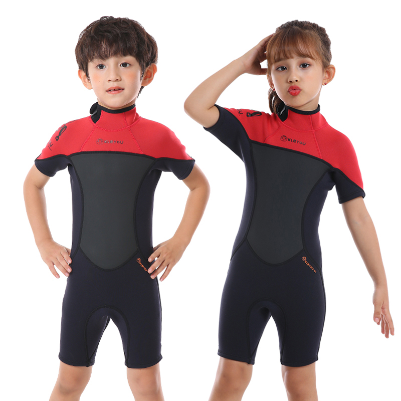 ความร้อน Shorty ชุดว่ายน้ําเด็ก Surf Neoprene Wetsuit เด็กชุดดําน้ํา Freediving ใต้น้ําชุดว่ายน้ําชุดว่ายน้ําเยาวชนชุดว่ายน้ํา
