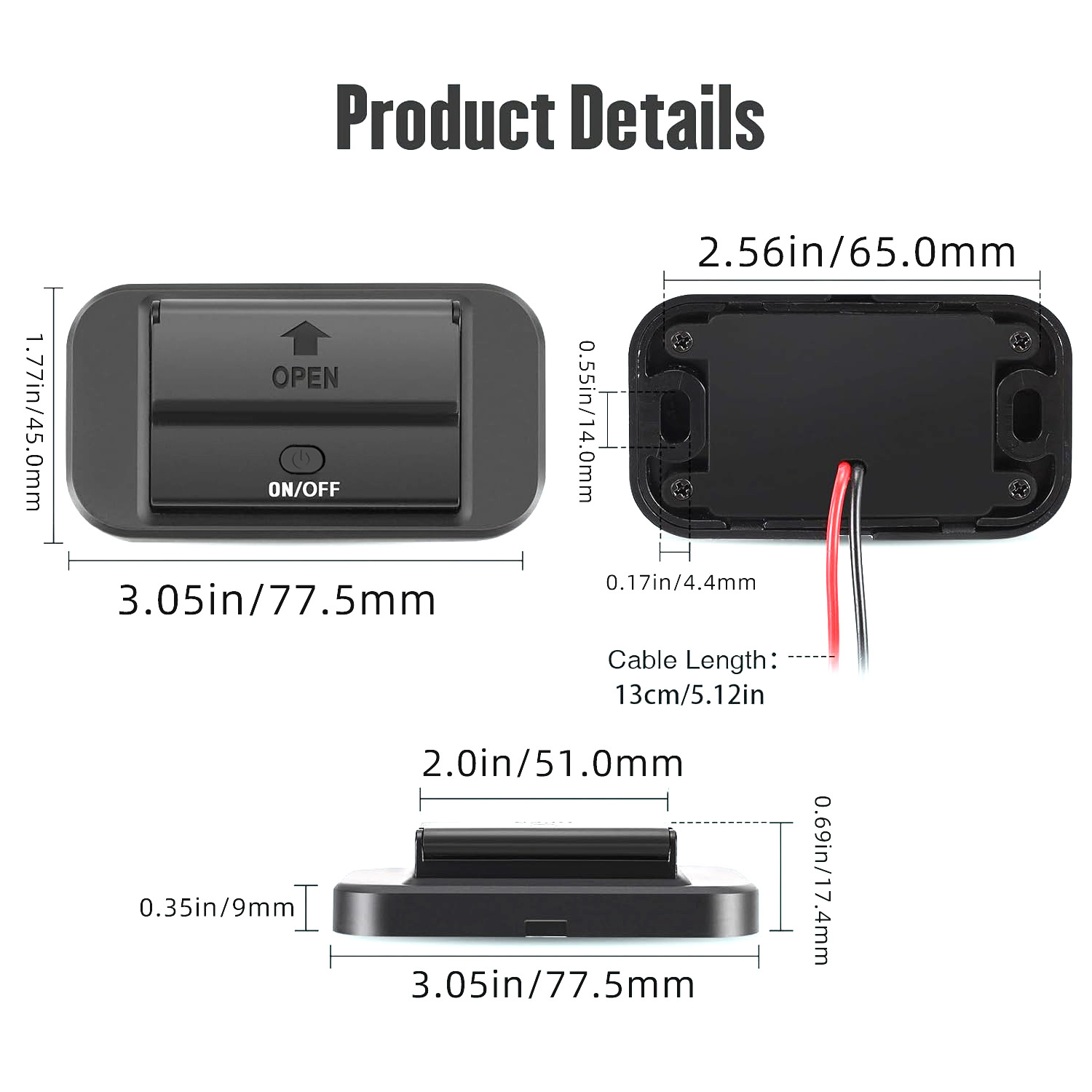 12V Car USB Adapter Charger Socket Panel Wall Mount Fast Charging Car Charger Accessories for Auto Bus RV Truck