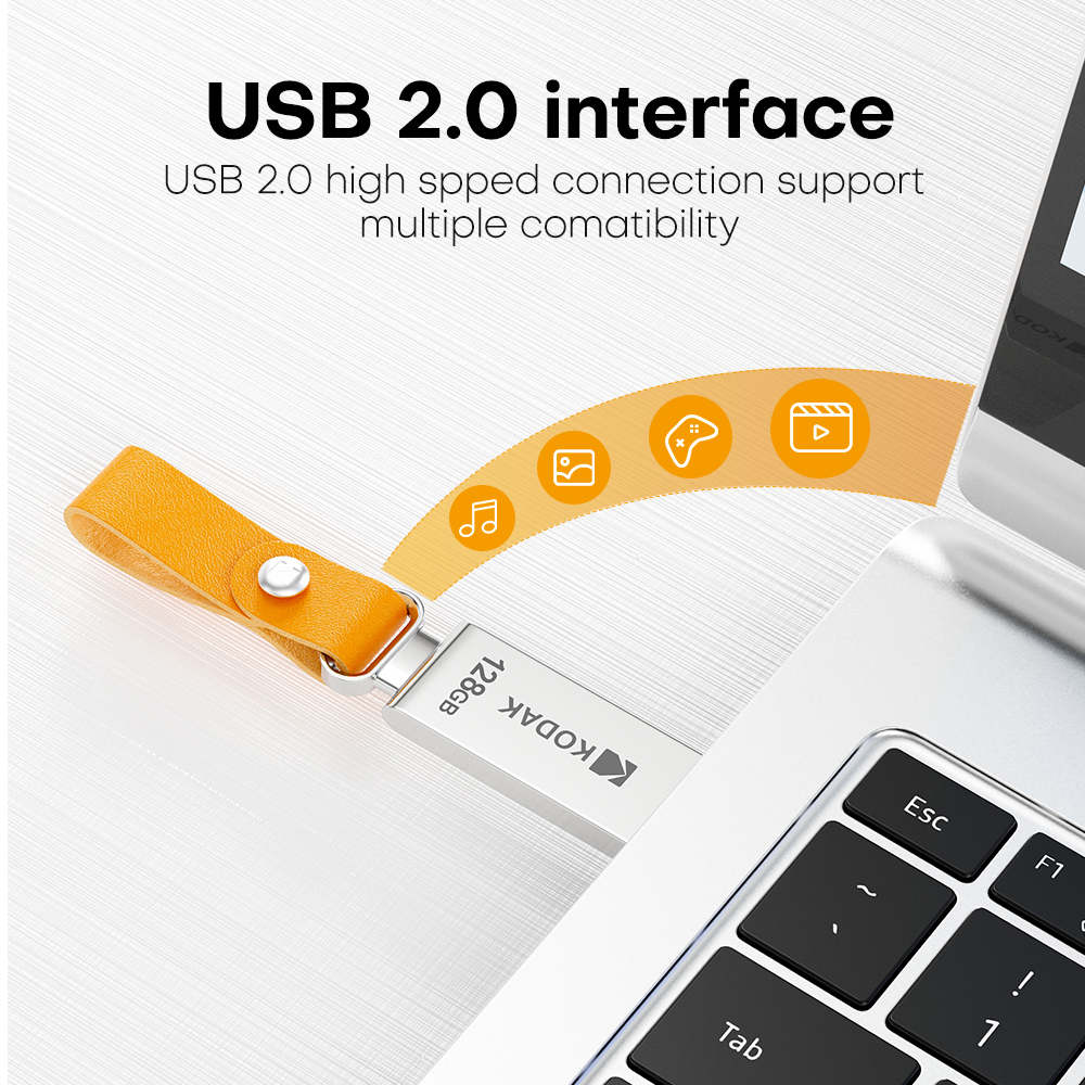 KODAK K122 Metalen USB2.0 Flash Drive Pendrive 32GB 64GB Hoge Snelheid Memory Stick U Disk 128GB metalen Pen Drive
