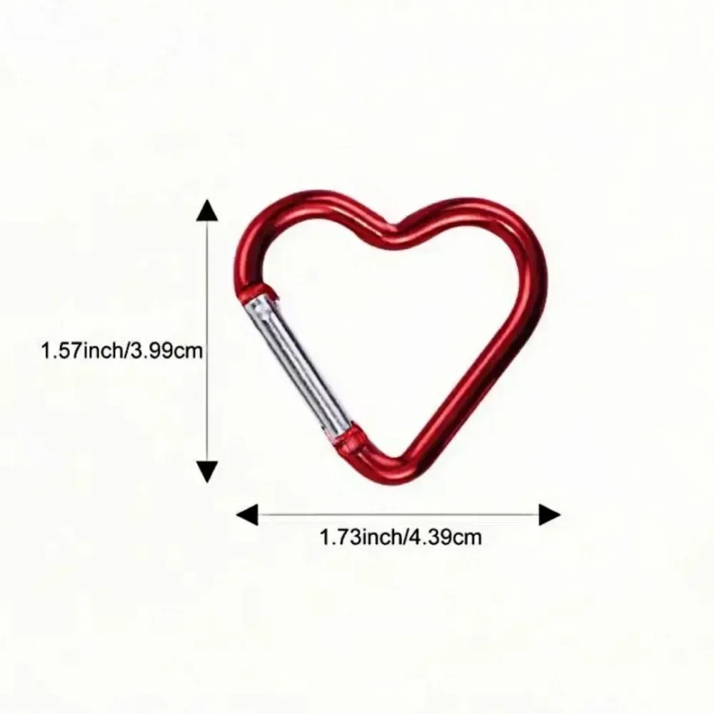 Mosquetón de Metal en forma de corazón, mosquetón para llavero, escalada al aire libre, Camping, hebilla, Kit de viaje múltiple, llavero colgante con gancho