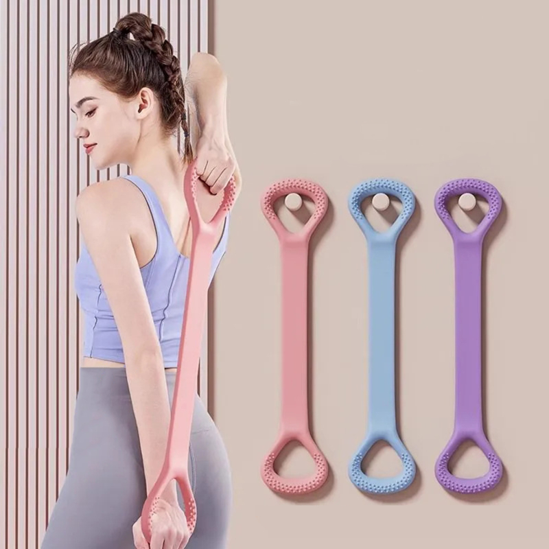 Banda de resistencia de Fitness en forma de 8, banda elástica de entrenamiento deportivo, cuerda de tracción de goma para Fitness en casa, entrenamiento de Yoga, ejercicio, equipo de gimnasio