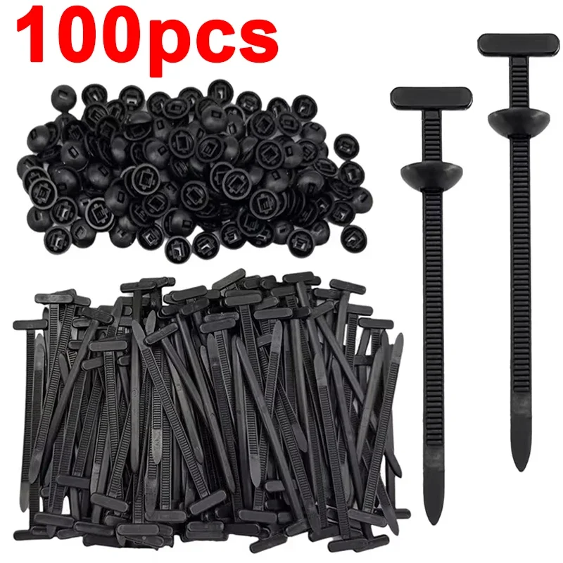 100 Uds bridas para cables de nailon hebilla tornillo de sujeción automático Clip de repuesto guardabarros de coche maletero protector de motor Panel herramientas de gestión de cables