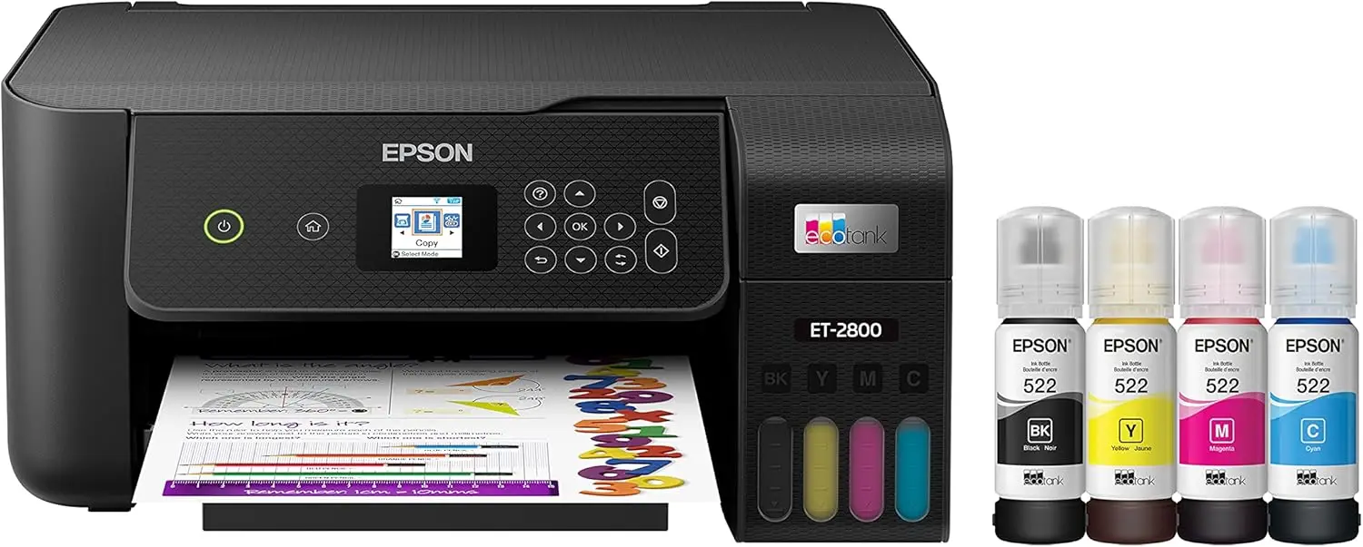 EcoTank ET-2800 Wireless Color All-in-One Cartridge-Free Supertank Printer with Scan and Copy â€“ The Ideal Basic Home Printer