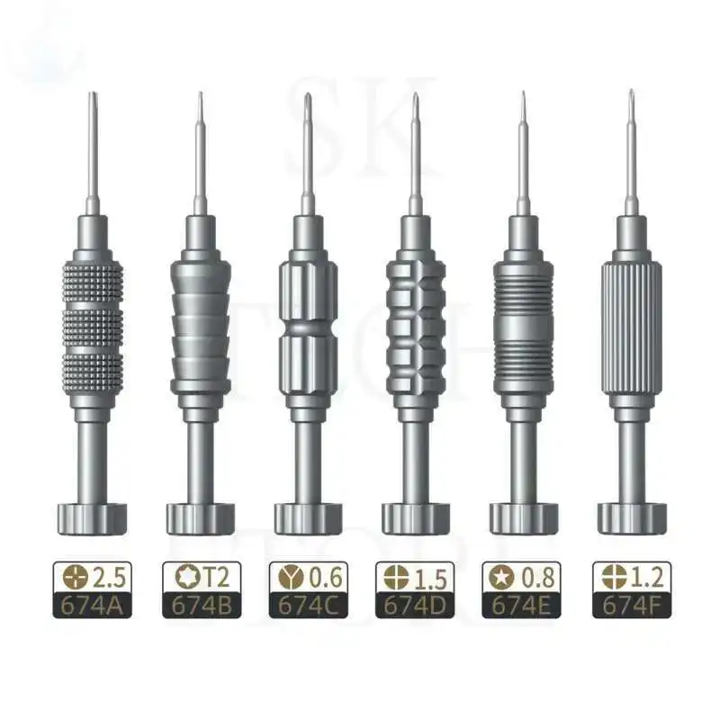 TE674 High Hardness Precision Screwdriver 0.6 0.8 1.2 1.5 T2 2.5 Plum Blossom Cross For iPhone Bottom Internal Disassembly Tools