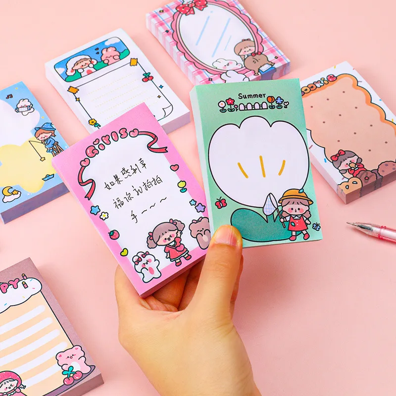 Mr.Paper 8style 80pcs/Book Cartoon Girl Sticky Notes Memo Pad For Students' Notes High Quality