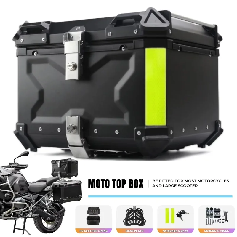 Aluminiowy kufer motocyklowy, uniwersalny bagażnik tylny, szybkozłączny kufer na kask, skrzynka narzędziowa.