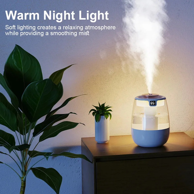 Xiaomi Dual Spray Humidifier UV Antibacteria Mute Humidity Digital Display Night Light Desktop Humidifying Machine USB Interface