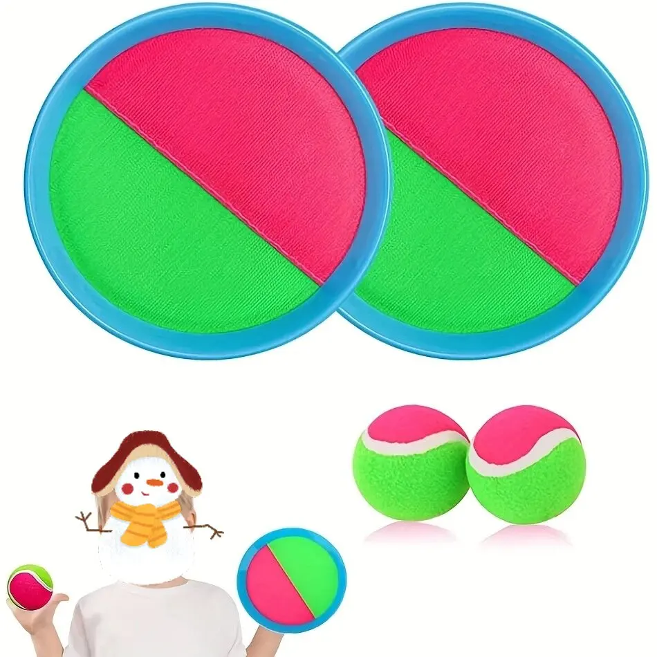 1 ชุดเด็ก Sucker Sticky Ball ของเล่นกีฬากลางแจ้งจับเกมบอลชุดโยนและจับเด็ก Interactive ของเล่นกลางแจ้ง