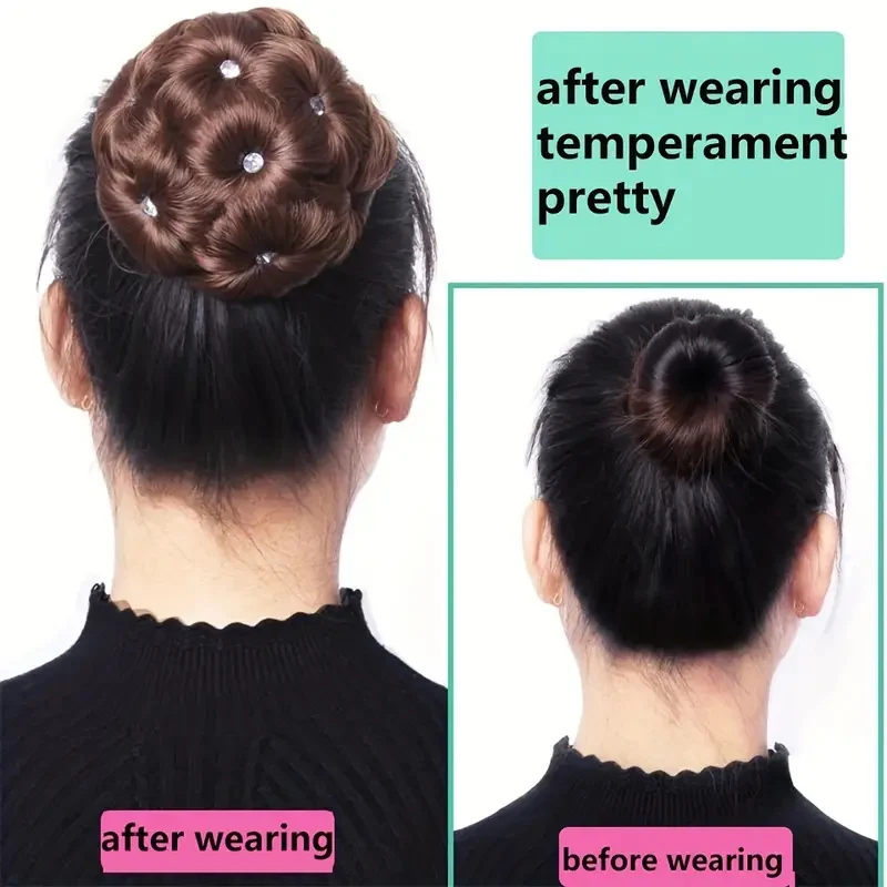 Elegant retro and dazzling diamond studded flower bun suitable for creating unique hairstyles designed specifically for women