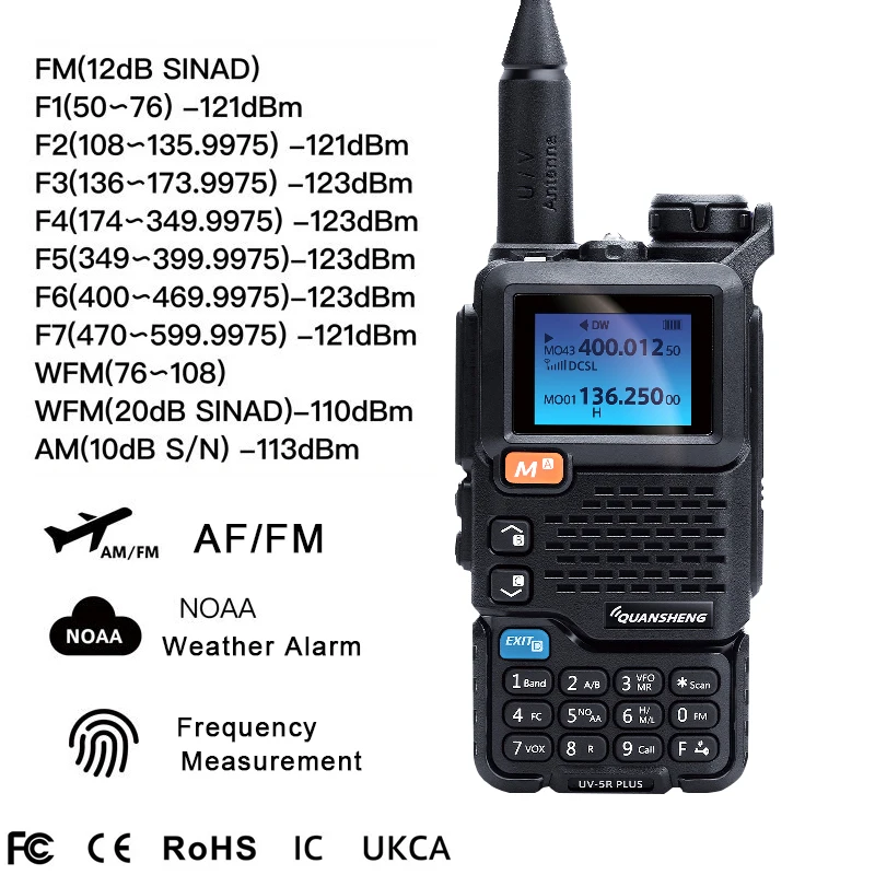 Quan sheng uv5rplus Walkie-Talkie Vollband Aviation Band Handheld Outdoor automatische Ein-Knopf-Frequenz anpassung gehen auf die Straße tr