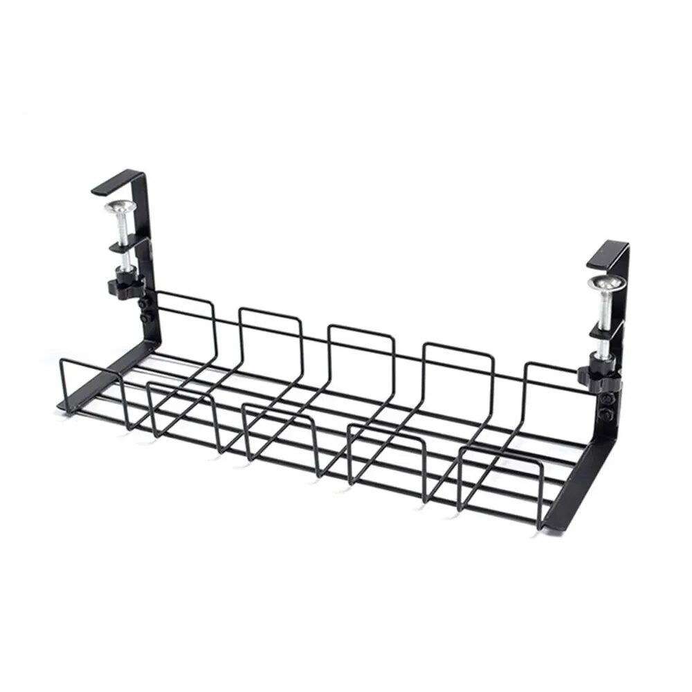 Sotto il tavolo Rack di stoccaggio vassoio di gestione dei cavi in metallo Home Office Desk Wire Organizer senza punzonatura accessori per la conservazione della cucina