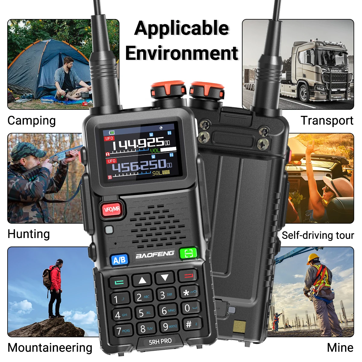 BAOFENG UV-5RH PRO GPS Walkie Talkie Multi Band Wireless Kopierfrequenz Typ-C NOAA Upgrade UV-5RH UV 17 Pro GPS Amateurfunk