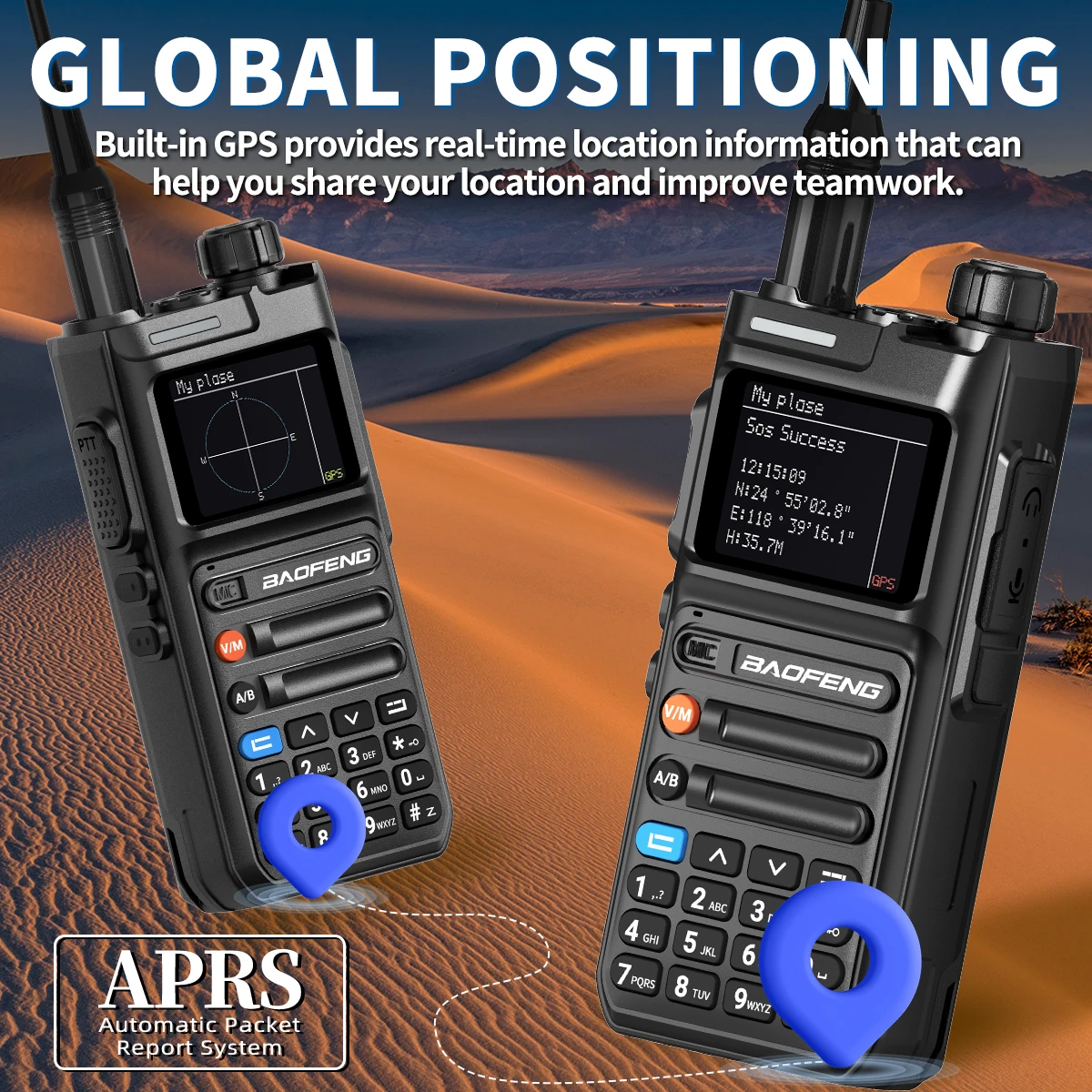 Baofeng AR26 Walkie Talkie Long Range GPS Telefon APP Drahtlose Programmierung Air Band Aufnahme Zwei Weg Radio Typ-C Ladung