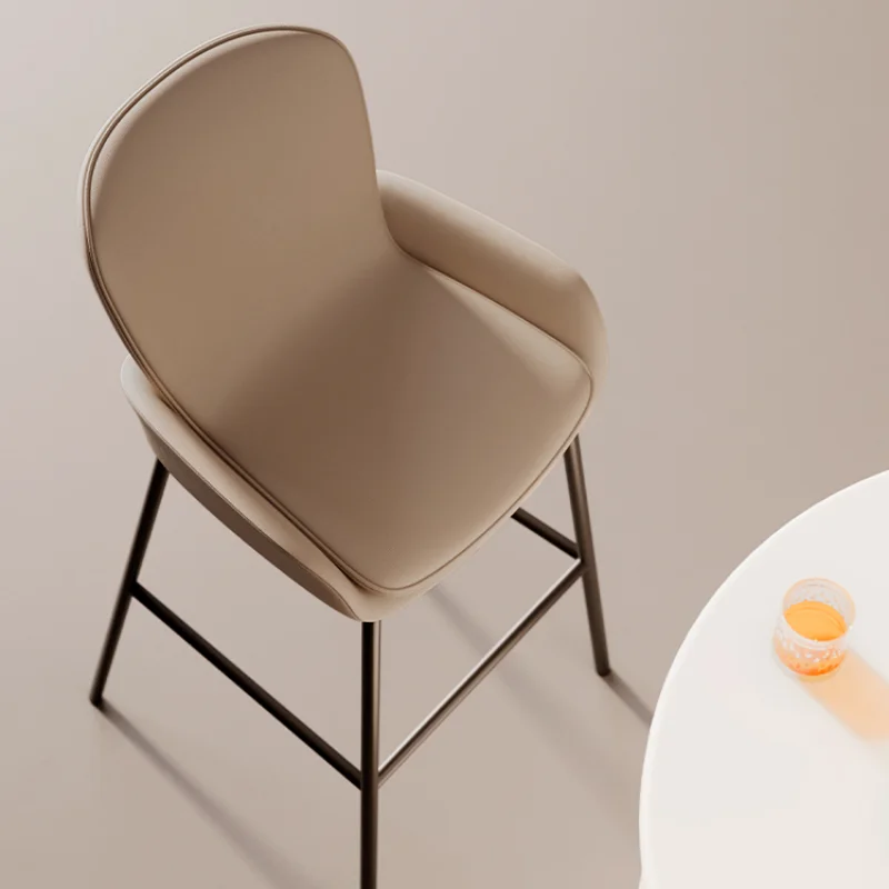 Mesa De comedor De isla, silla De Bar De cuero alto, taburete De hierro para fiestas, elegante, De lujo, ergonómico, muebles pequeños modernos