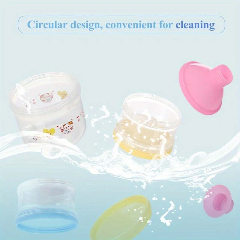 Pojemnik na mleko w proszku dla niemowląt, duża pojemność, kolorowy, wielowarstwowy pojemnik na suplementy diety, niezależny pojemnik na mleko w proszku z 5 przegródkami.