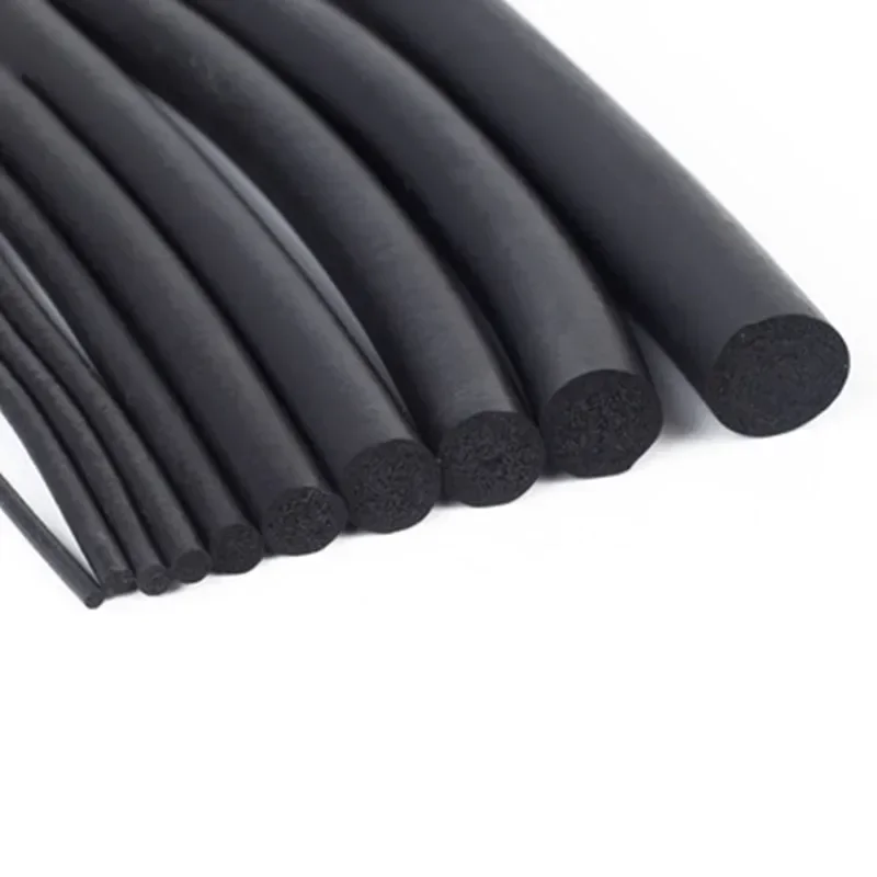 1M/5M/10M EPDM Sealling Strip 3/4/5/6/7/8/10mm Sound Proofing Dustproof Foamed Rubber O Type Round Seal Strips