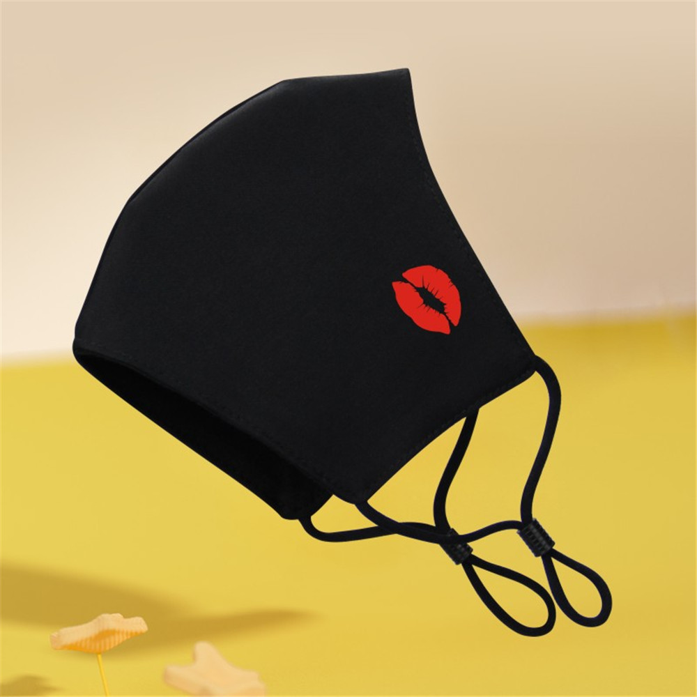 Masque facial en coton avec filtre coupe-vent, lavable et réutilisable, avec impression amusante 3D
