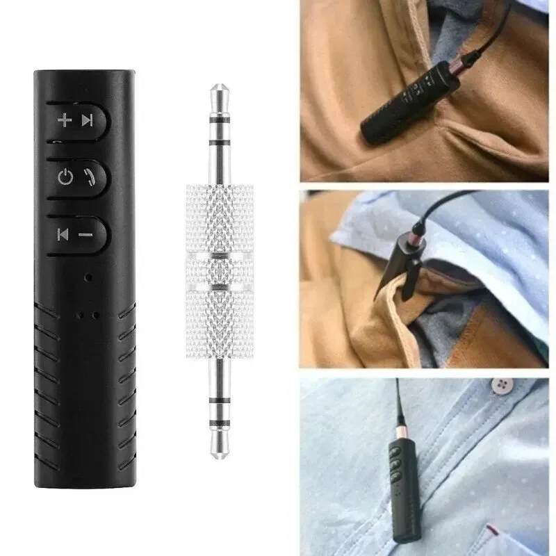 Receptor Bluetooth do carro e kit transmissor, adaptador sem fio com microfone, áudio de música estéreo, BT 5.0, 3.5mm AUX Jack, alto-falante do carro