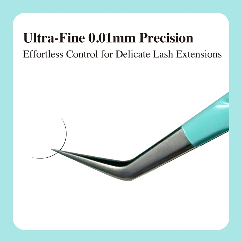 DIYDAY Anti-Slip Tweezers, High-Density Fiber Tip for Eyelash Extensions & Eyebrow, Professional Precision Beauty Tools