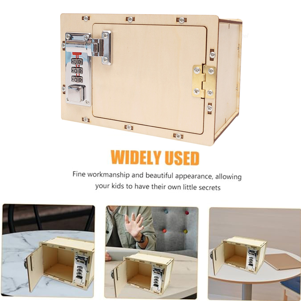 DIY 나무 암호 상자, 수동 기계 코드 상자, 기계식 잠금 상자, 과학 실험 돈, 금융 장난감 조립