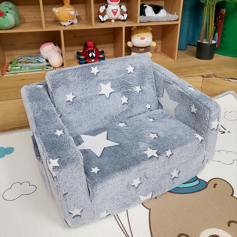 Sofá infantil, confortável sofá infantil 2 em 1, dobrável, sofá conversível para espreguiçadeira infantil para meninos e meninas