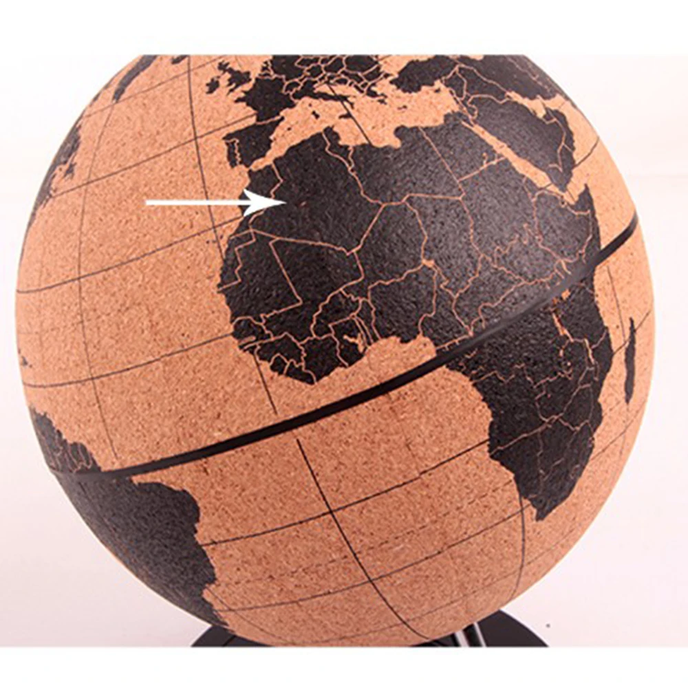 ไม้ก๊อก Tellurion Globe แผนที่หินอ่อนลูกโลกตกแต่งโฮมออฟฟิศ World แผนที่ Inflatable การฝึกอบรมภูมิศาสตร์แผนที่บอลลูนของขวัญ